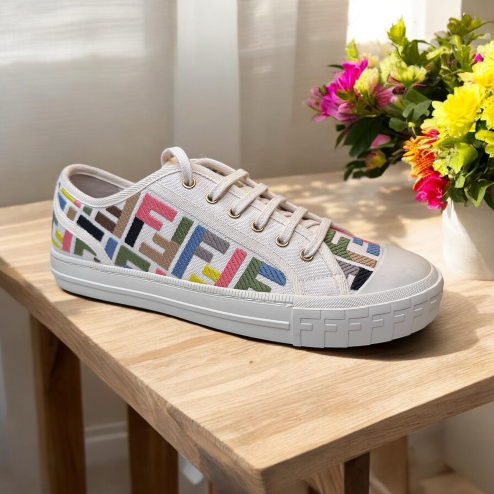 Slightly used Fendi Domino Multicolor Sneakers (9.5)